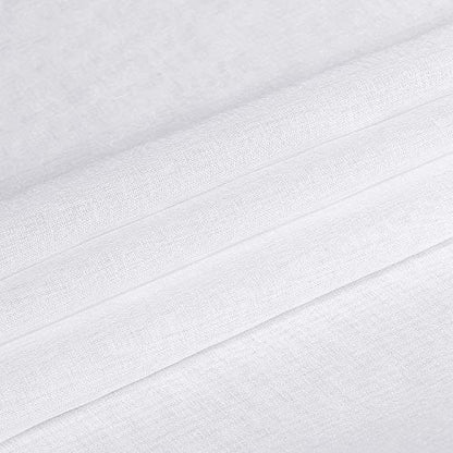 DWCN White Sheer Curtains for Living Room Bedroom - Faux Linen Look Voile Drapes Grommet Top Window Curtain Panel 46 x 63 Inch Length, Set of 2 Panels - color: White, size: 46"W x 63"L (Pack of 2)