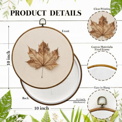 JUIOEIU Rustic Fall Maple Leaf Farmhouse Round Wall Decor 10x10in 989 - color: Maple leaves