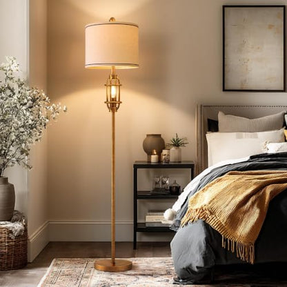 Floor Lamps for Living Room, 62.5'' Farmhouse Tall Lamp with 2 Light Source - color: Gold
