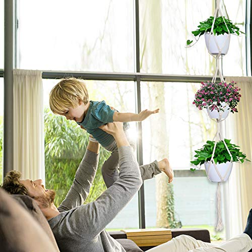 IGaiety 5 Pack Macrame Plant Hangers with Hooks for Indoor Outdoor Decor - size: 5 Pack