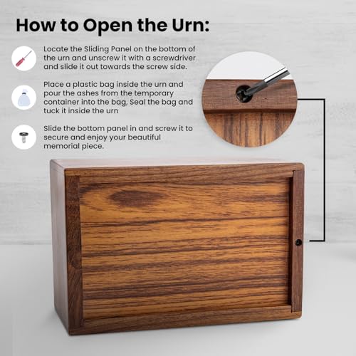 Wooden Cremation Box for Human Ashes Adult, Tree of Life Urn Box, 200 Cu in - size: Large - 200lbs