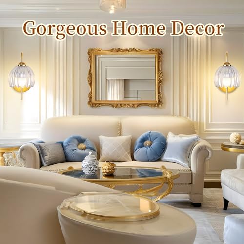 Battery Operated Wall Sconces Set of 2, Clear Tulip Glass Wall Lights | Rechargeable flower wall lamps with remote control, 15 colors, 10-level dimming and timer for bedroom and living room - color: Clear Tulip