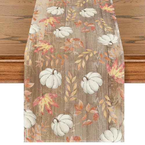 Artoid Mode 210 GSM Fall Table Runner Home Party Decor 13x90 Inch - color: Brown, size: 13" x 90", Table Runner