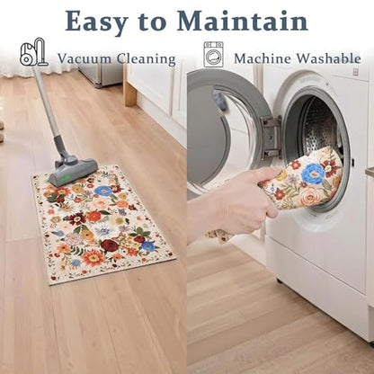 Bath Mat 17x24 Non Slip, Washable Low Pile Area Rug, Beige - color: Blush Beige, size: 1'4" x 2' (Rectangular)