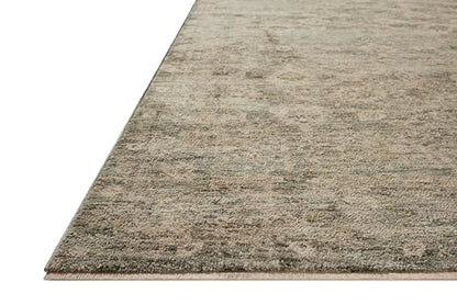 Loloi Magnolia Home Junie Lagoon/Natural 9'-6" x 13' Area Rug - color: Lagoon / Natural, size: 9'6" x 13' (Rectangular)