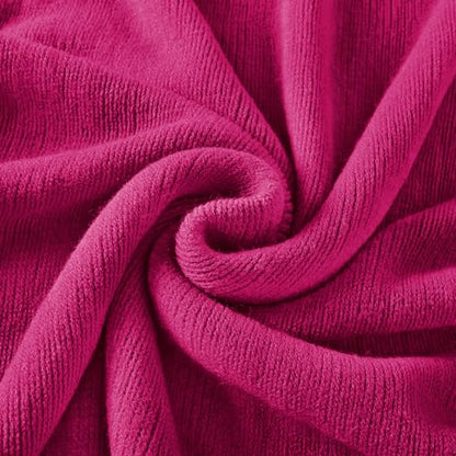 Homiest Dark Pink Knitted Throw Blanket with Fringe, 50x60 Inch - color: Fuschia, size: 50" x 60"