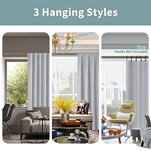 BGment Thermal Insulated 100% Blackout Curtains for Bedroom, Light Grey - color: Light Grey, size: 38"W x 63"L (Pack of 2)