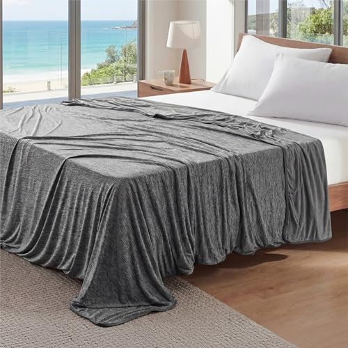 Bedsure Silky Soft Cooling Blanket Full Size, 80"x90", Dark Grey - color: 01- Dark Grey, size: Full (80" X 90")