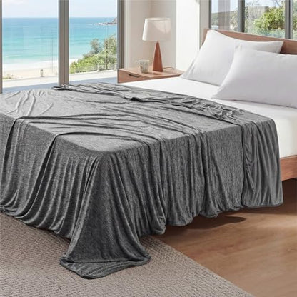 Bedsure Silky Soft Cooling Blanket Full Size, 80"x90", Dark Grey - color: 01- Dark Grey, size: Full (80" X 90")