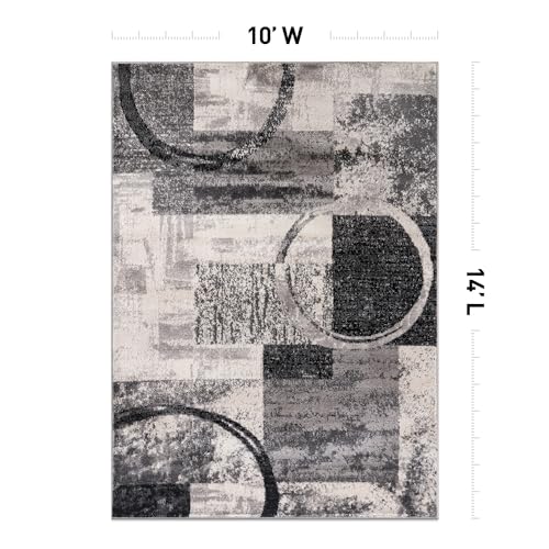 Rugshop Circle Design Contemporary Non-Shedding Area Rug Cream 10' x 14' - color: Cream, size: 10' x 14' (Rectangular)
