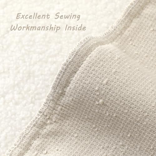 FUTEI Pack of 2 Boucle Textured Throw Pillow Covers 26x26 Inch, Beige - color: Beige, size: 26" x 26" (Pack of 2)