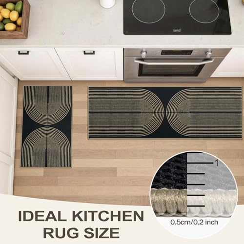 Kitchen Mats Sets of 2 PCS, Non Slip Washable Kitchen Floor Mats - color: Rainbow, size: 17.3"x30"+17.3"x47"