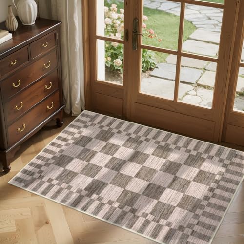 GarveeHome 2x4 Kitchen Runner Rug Non Slip Washable Runner Rug for Hallway - color: Brown, size: 2' x 4' (Rectangular)