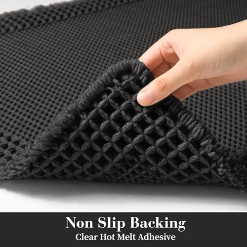 RESARE Waffle Bath Mat for Bathroom, Non Slip Bathroom Rugs 20"x32" Black - color: Black, size: 20" X 32"