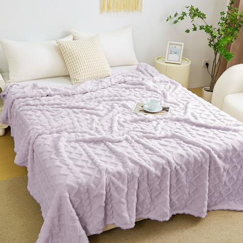 Aganear Fleece Throw Blanket for Couch Sofa 50"x60" Purple - color: Purple, size: Throw(50×60in)