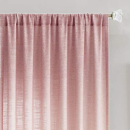 Central Park Ombre Semi Sheer Curtain, Cream White to Pink, 50" Wx108 Lx2 - color: Pink, size: 50"W x 108"L (Pack of 2)