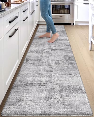 DEXI Kitchen Floor Mats Cushioned Anti Fatigue Runner, 23x107 Dark Grey - color: Dark Grey, size: 107"L x 23"W x 0.4"Th