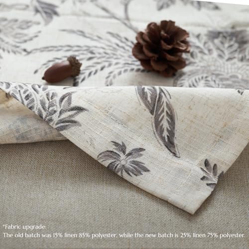 jinchan Floral Valance Curtain Linen 16 Inch Farmhouse 1 Panel Grey - color: Jacobean | Grey, size: 50"W x 16"L (Pack of 1)