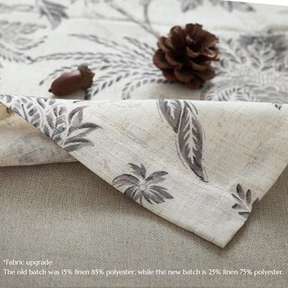 jinchan Floral Valance Curtain Linen 16 Inch Farmhouse 1 Panel Grey - color: Jacobean | Grey, size: 50"W x 16"L (Pack of 1)