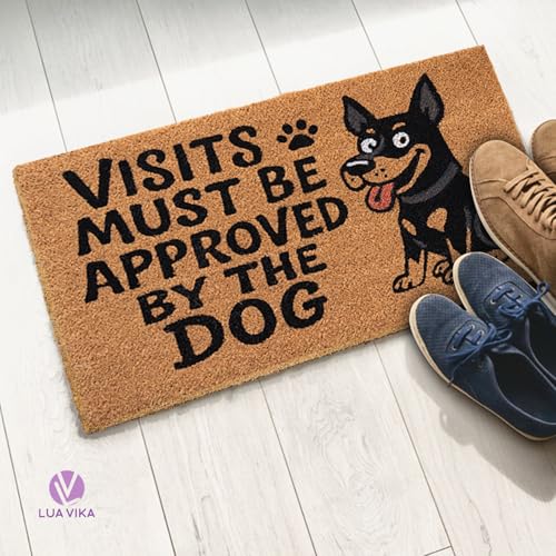 Funny Coir Door Mats Outside and Inside, Dog, 17 x 30 in - color: Dog