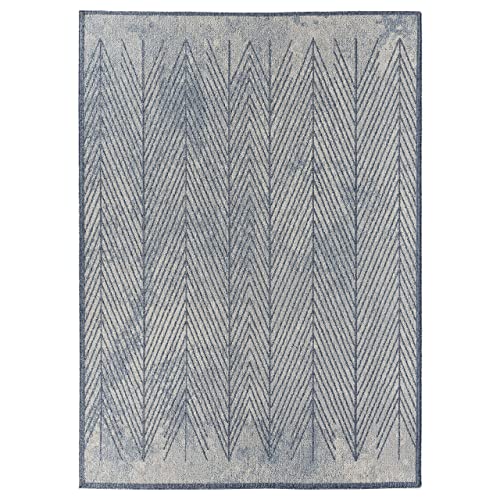LUXE WEAVERS Blue 6x9 Geometric Area Rug - color: Blue, size: 6' x 9' (Rectangular)