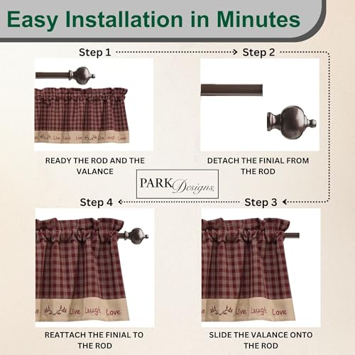 Park Designs Sturbridge Live Lined Valance, 60 x 14 - color: Live Lined