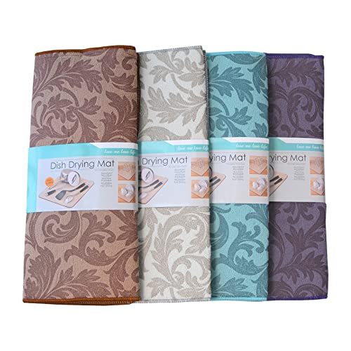 4PCS Large Dish Drying Mat, Absorbent Microfiber Pad for Kitchen Counter