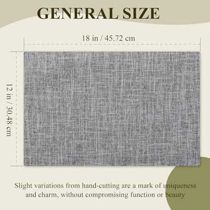 KXN Placemats Set of 4, Durable Dual-Layer Fabric Table Mats, Light Gray - color: Light Gray
