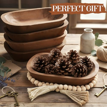 LemonRoad 12 Pcs Wooden Dough Bowl Making Wood Beads Table