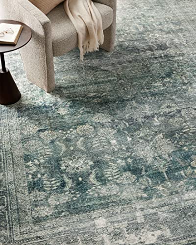 Loloi Magnolia Home Banks Blue/Lagoon 2'-6" x 9'-6" Runner Rug - color: Blue / Lagoon, size: 2'6" x 9'6" (Rectangular)