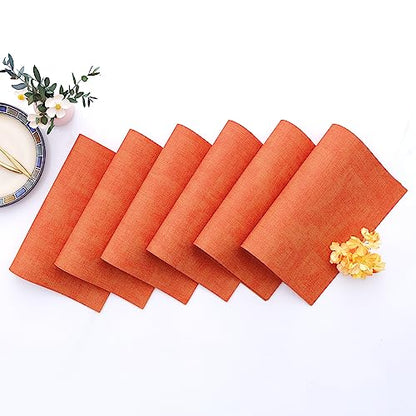Homaxy PU Faux Leather Placemats for Dining Table, Set of 6, Orange - color: Orange