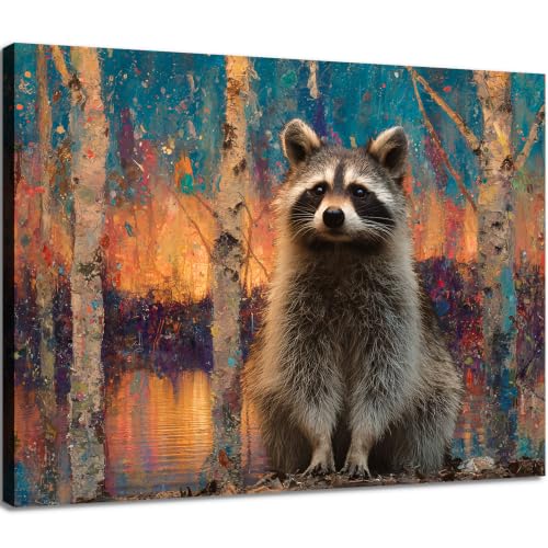 Halioyo Raccoon Canvas Wall Art, Cute Raccoon Picture Wall Decor(12x16 in) - color: Painting-12, size: 16"L x 12"W