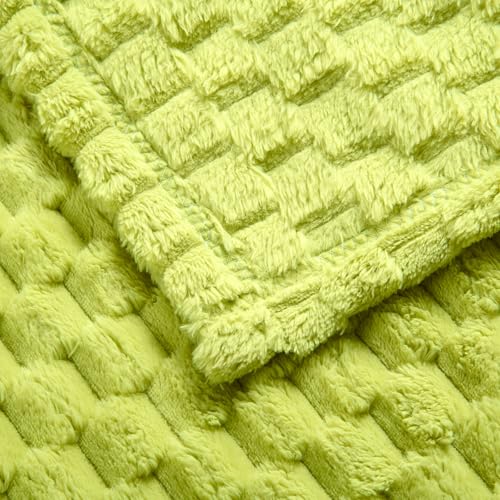 Excervent Hexagon Jacquard Throw Blanket for Bed, 60x80 Inches, Light Green - color: Light Green, size: 60"x80"