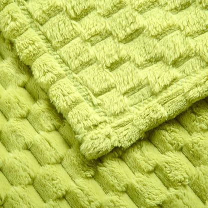 Excervent Hexagon Jacquard Throw Blanket for Bed, 60x80 Inches, Light Green - color: Light Green, size: 60"x80"