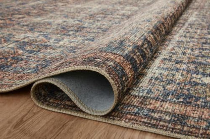 Loloi Amber Lewis Billie Ocean/Brick 2'-6" x 7'-6" Runner Rug - color: Ocean / Brick, size: 7'6" x 2'6" (Rectangular)