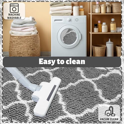 2 Piece Kitchen Rugs, Non Slip Waterproof Mats for Home(Grey) - color: Grey, size: 2-SET