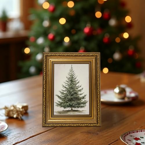 AVECCO Christmas Tree Pine Botanical Wall Art Canvas Framed 8x10 inch - color: Christmas Tree, size: 10"L x 8"W