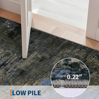 GarveeHome Washable Area Rug 3x5 Modern Abstract Gray Brown - color: Natura/Land, size: 3' x 5'