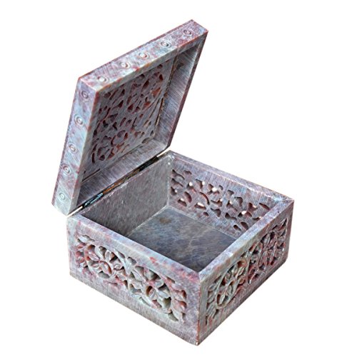 Hashcart Decorative Hand-carved Jewelry Box | Keepsake Box |Trinket Holder Watch Storage Box | Birthday, Anniversary, Housewarming Gifts For Women | office organizer | Home Decor