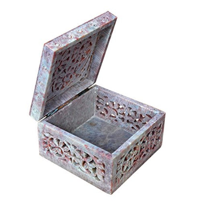 Hashcart Decorative Hand-carved Jewelry Box | Keepsake Box |Trinket Holder Watch Storage Box | Birthday, Anniversary, Housewarming Gifts For Women | office organizer | Home Decor