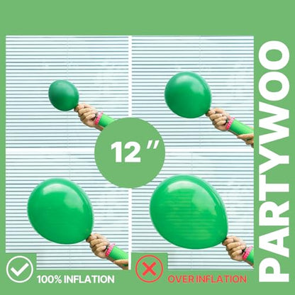 PartyWoo Green Balloons 66pcs 12 Inch Lime Emerald Hunter Forest Balloons - color: Green-3328