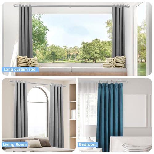 Curtain Rods for Windows 16-48", 1 In Silver Curtain Rod, 1 Pack - color: Satin Silver, size: 48" - 1'' rod - 1 Pack