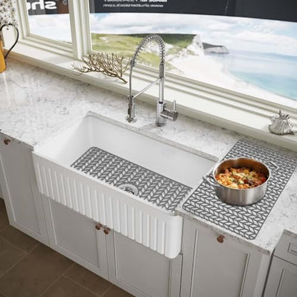 AWOKE Silicone Sink Protectors for Kitchen Sink, 30" x 16" Center Drain - size: 30 x 16 Center Drain