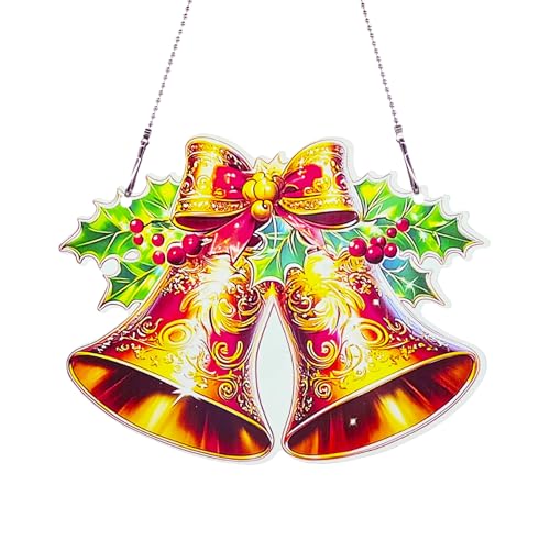 Christmas Bell Ornaments Colorful Window Hanging Decorations Home Wall Decor for Bedroom Patio Indoor Outdoor - color: Christmas Bell