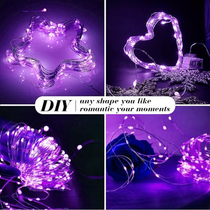 ZGWJ 50 Pack Purple Fairy Lights, Mini String Lights - color: Purple, size: 50P