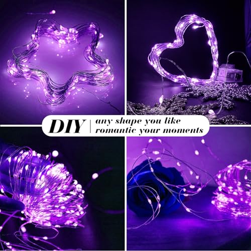 ZGWJ 12 Pack Purple Fairy Lights, Mini String Lights - color: Purple, size: 12P