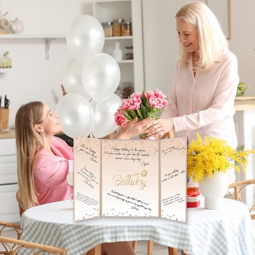 Crenics Champagne Gold Birthday Guest Sign in Book Alternative 18" x 12" - color: Champagne Gold