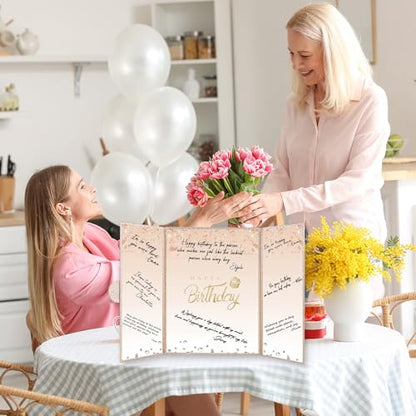 Crenics Champagne Gold Birthday Guest Sign in Book Alternative 18" x 12" - color: Champagne Gold