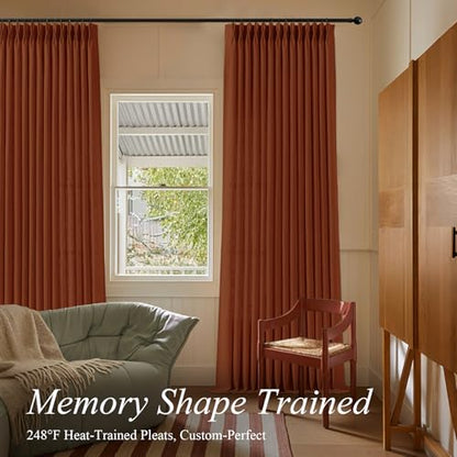 AUSSPVOCT Semi Sheer Curtains 90 Inches for Living Room - color: Chestnut Brown, size: 40"W x 90"L (Pack of 2)