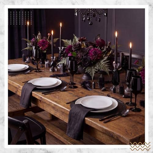 24 Pcs 13 in Round Woven Placemats Boho Charger,Black,Classic - color: Black, style: Classic